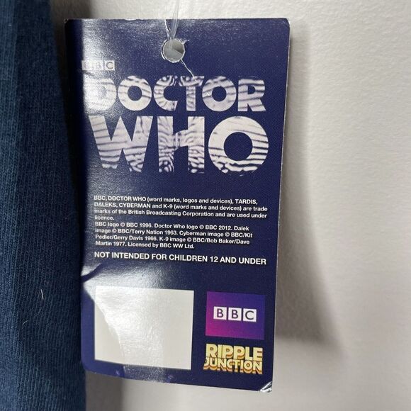 Ripple Junction Mens Doctor WHO Wibbly Wobbly T-Shirt NEW Large L Navy Graphic - Picture 5 of 7